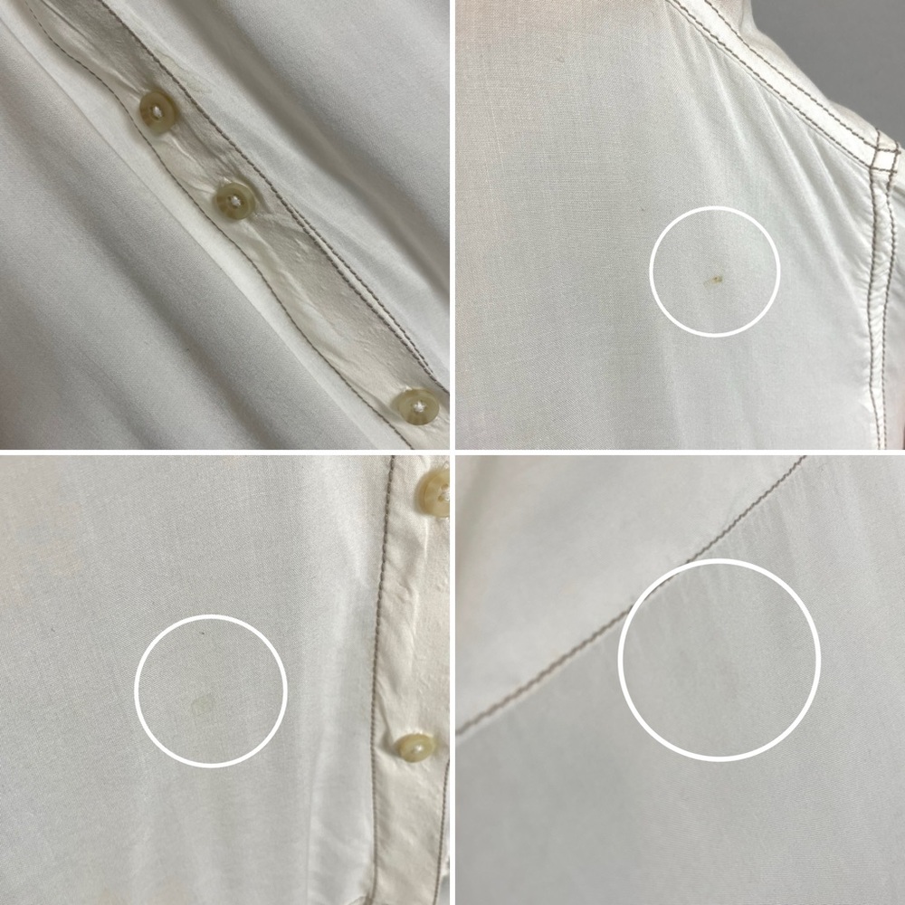 Urban Outfitters Blouse White Semi-Sheer Long Sleeve FLAWS Size Medium Women Top - Picture 6 of 16